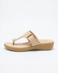 Beige Side-Buckle Thong Sandals