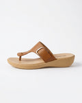 Tan Side-Buckle Thong Sandals