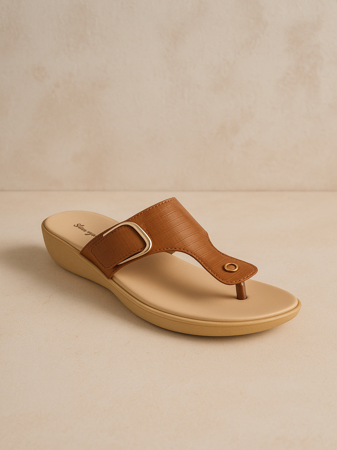 Doctor Extra soft Womens Tan Flat Foam Slippers/ Flip-flop Stylish casual comfortable lightweight synthetic slip-on thong sandal