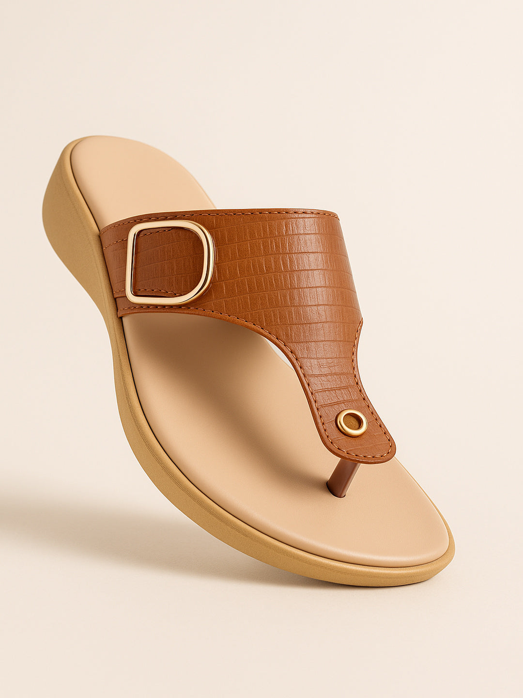 Doctor Extra soft Womens Tan Flat Foam Slippers/ Flip-flop Stylish casual comfortable lightweight synthetic slip-on thong sandal