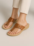 Doctor Extra soft Womens Tan Flat Foam Slippers/ Flip-flop Stylish casual comfortable lightweight synthetic slip-on thong sandal