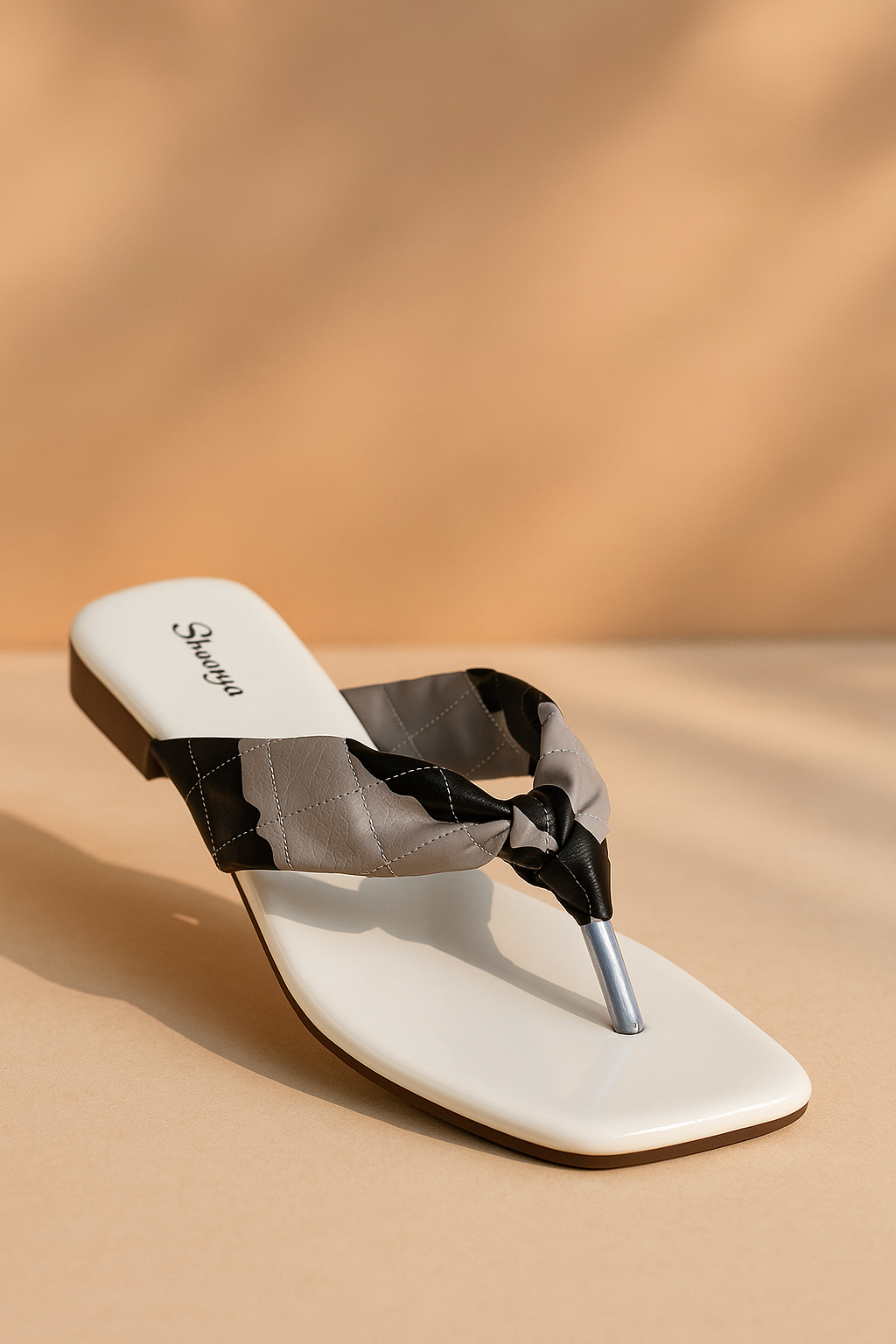 Black Thong Flat Sandals for Women – Soft Cushion Comfort, Stylish Casual & Ethnic Wear Chappal, Daily Wear Slip-On Footwear