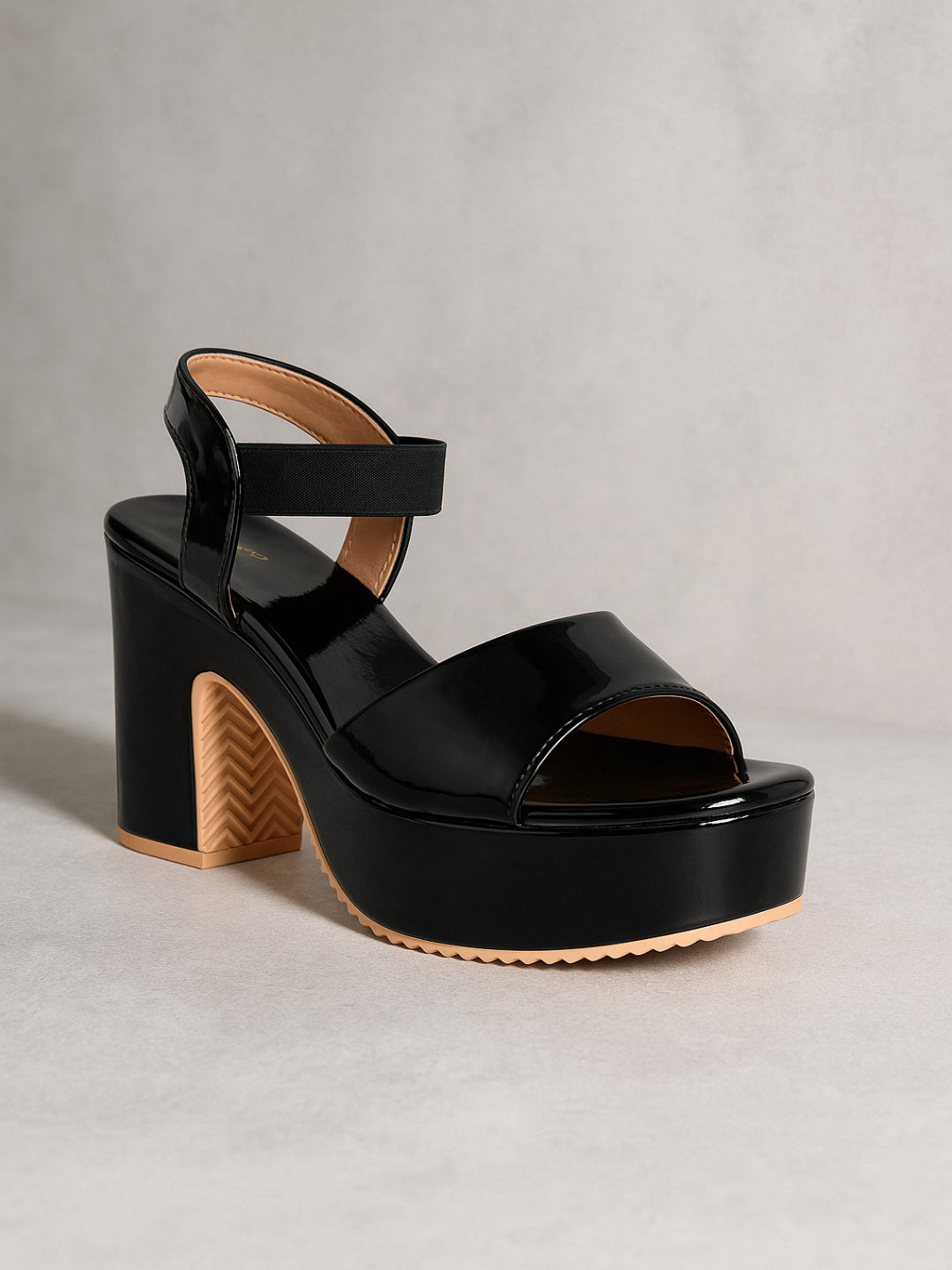 Black Smart Slip on Slides Mules Platform Round Toe Wedge Sandals Ankle Loop Open Toe Heel Sandals for Casual and wedding occassions