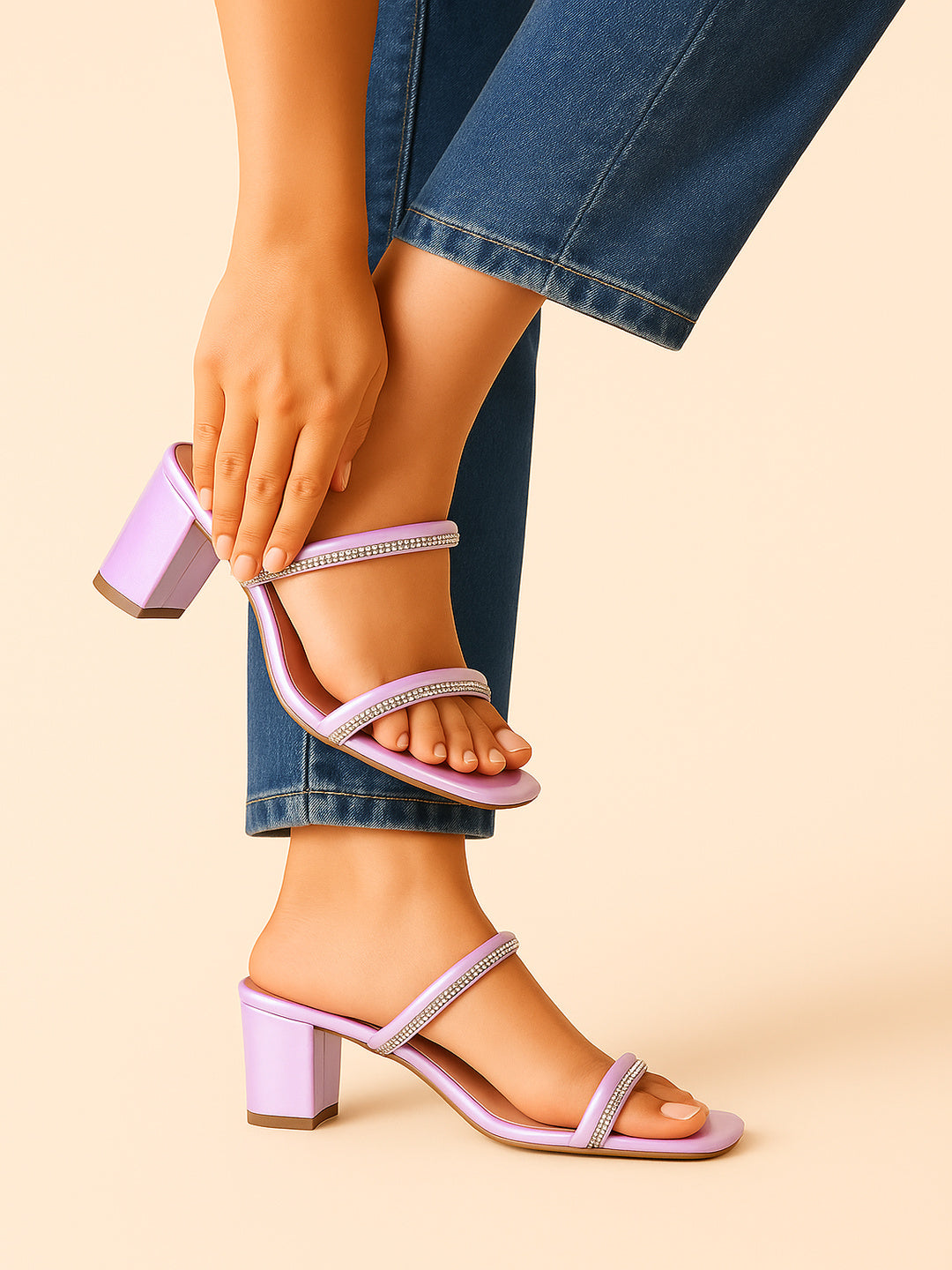 Pink Retro Walk Women Fashion Heel