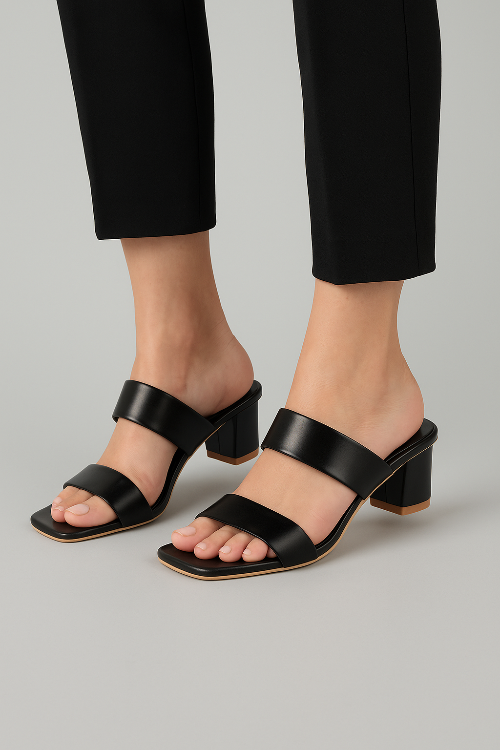 Women’s Stylish Copper Block Heel Sandals | Elegant Slip-On Party & Office Wear Heels