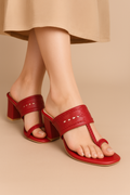 Cherry Ethnic Kolhapuri Block Heels Sandal
