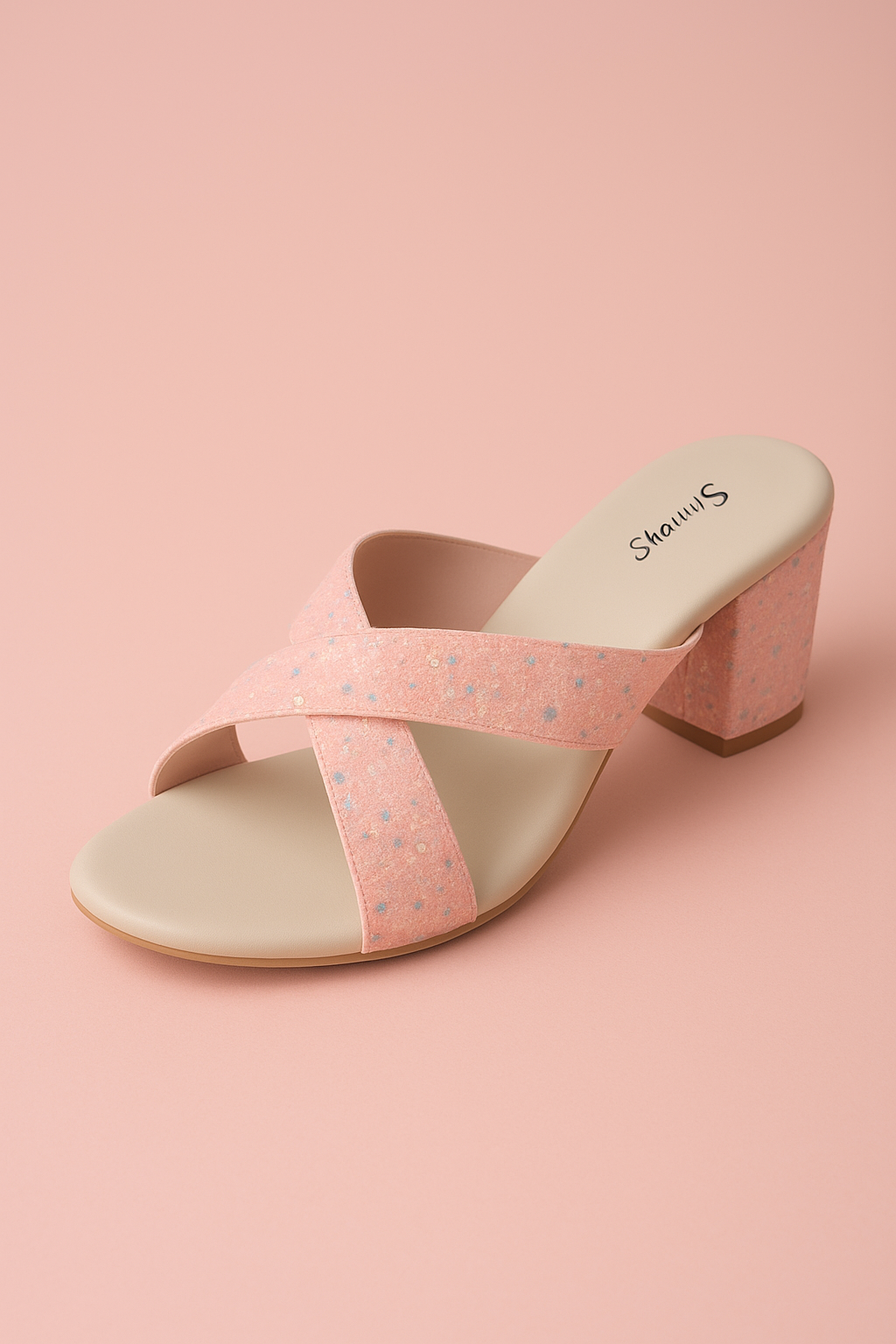 Pink Criss Cross Sparkle Chini Sandal