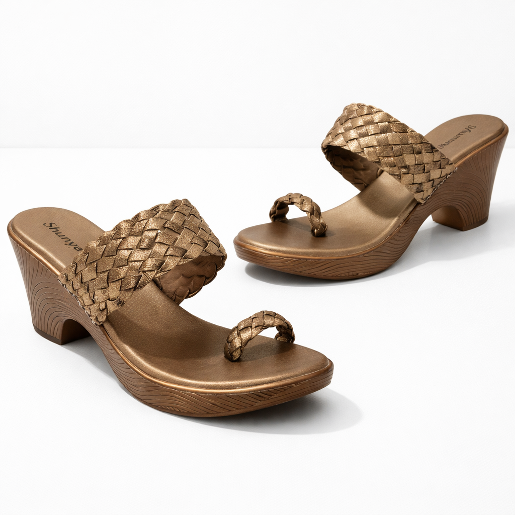 Shunya Footwear Comfortable Antique Ethnic Wear Casual One Toe ring Open toe Wedge Sandal