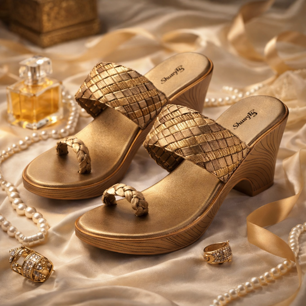 Shunya Footwear Comfortable Antique Ethnic Wear Casual One Toe ring Open toe Wedge Sandal