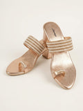 Rose Gold Pearl Toe-Ring Block Heels