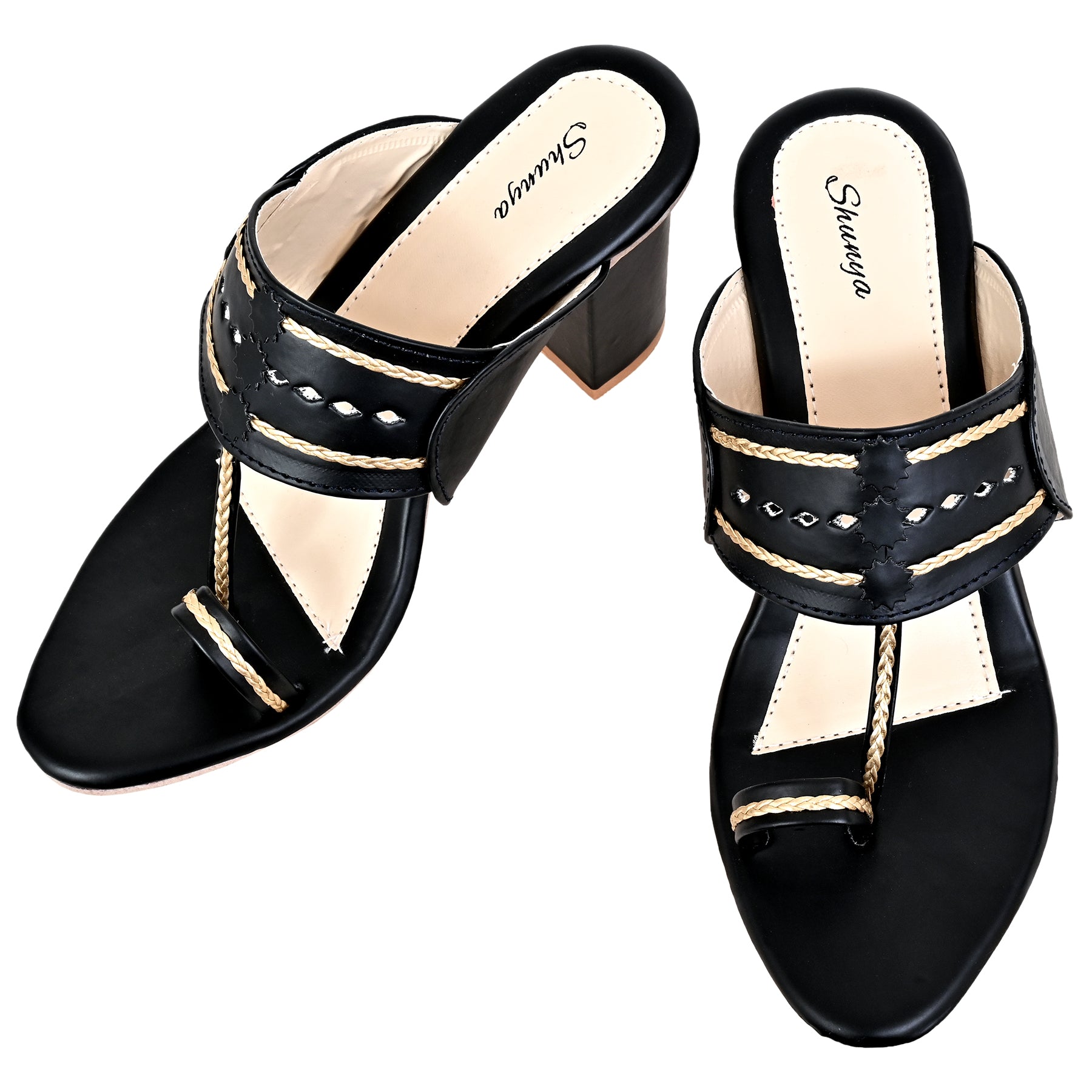 Anouk Rose Gold-Toned Ethnic Embellished One Toe Block Heels Price in  India, Full Specifications & Offers | DTashion.com