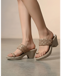 Shunya Footwear Comfortable R. Gold Ethnic Wear Casual One Toe ring Open toe Wedge Sandal