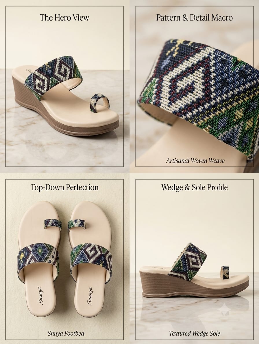 Shunya Trendy Green Wedges Sandals for Women | Ethnic Geometric Print Platform Wedge Heels | Stylish Daily Wear & Festive Party Wear Footwear for Women and Girls