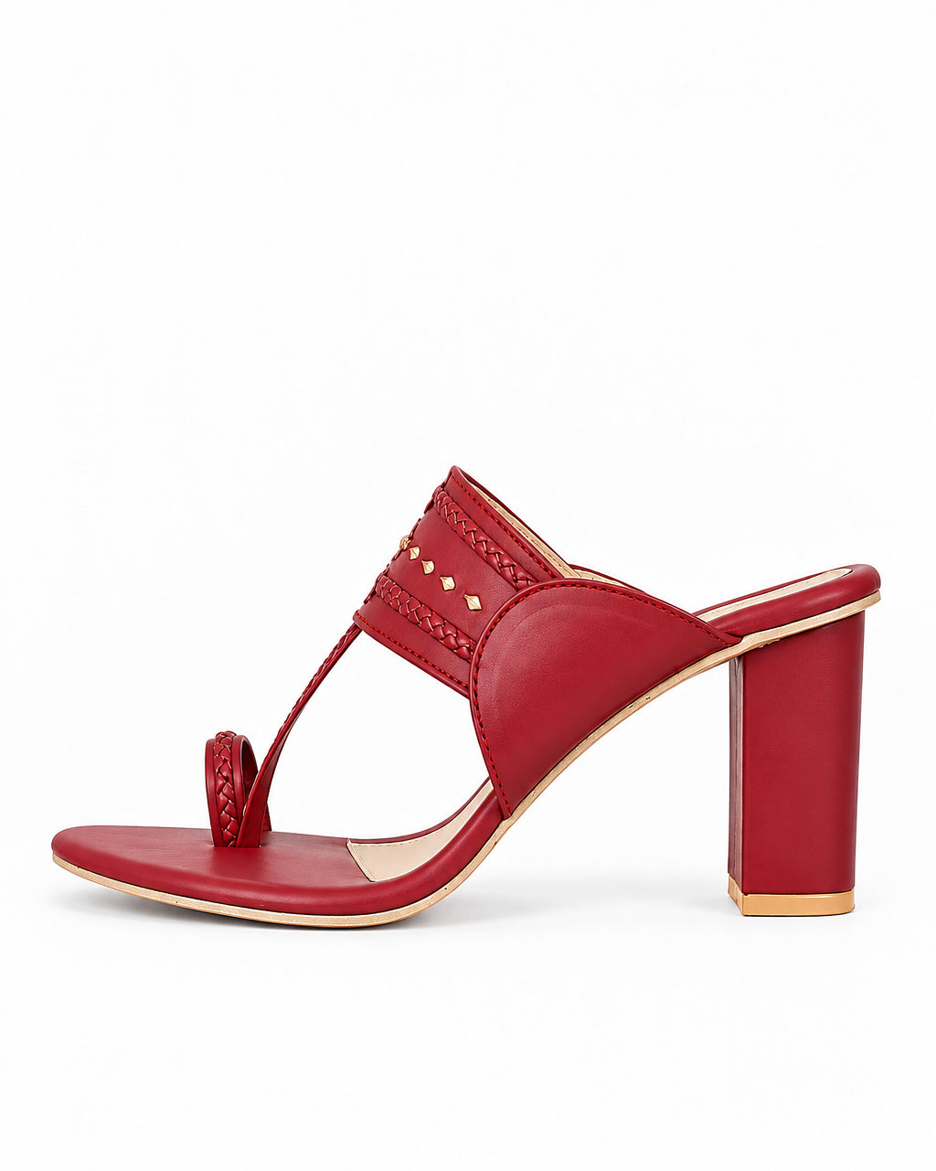 Cherry Ethnic Kolhapuri Block Heels Sandal