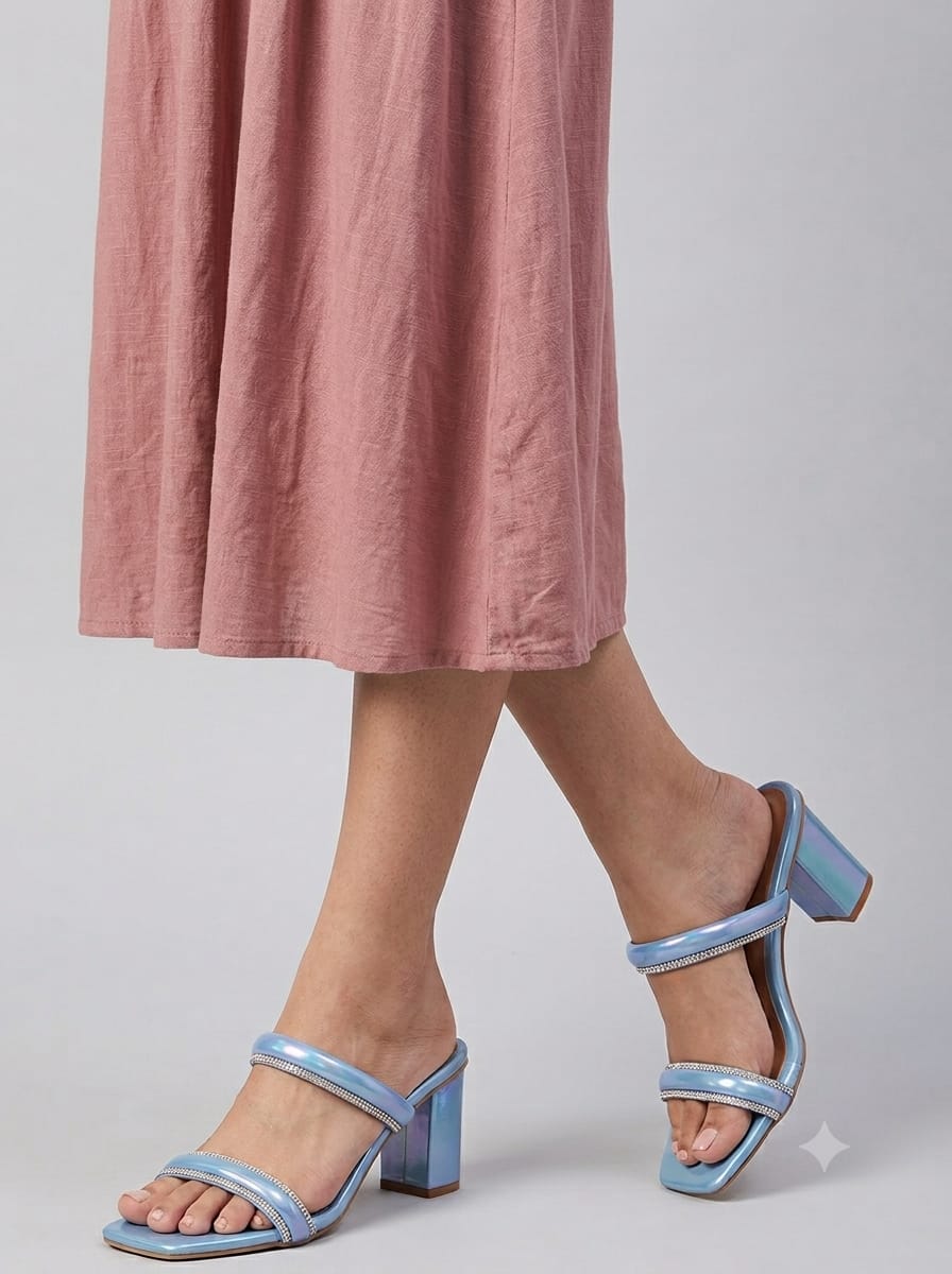Sky Blue Retro Walk Women Fashion Sandal