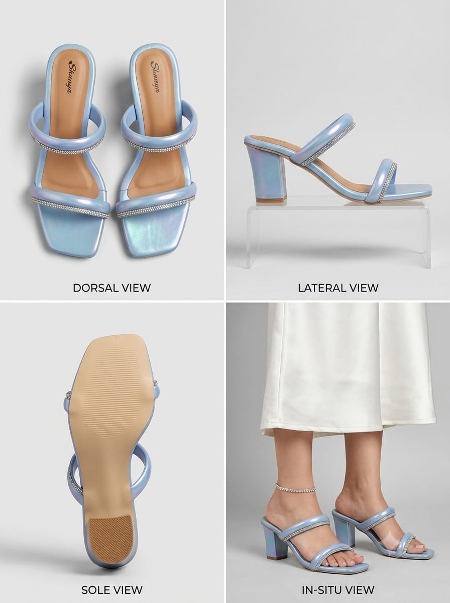 Sky Blue Retro Walk Women Fashion Sandal