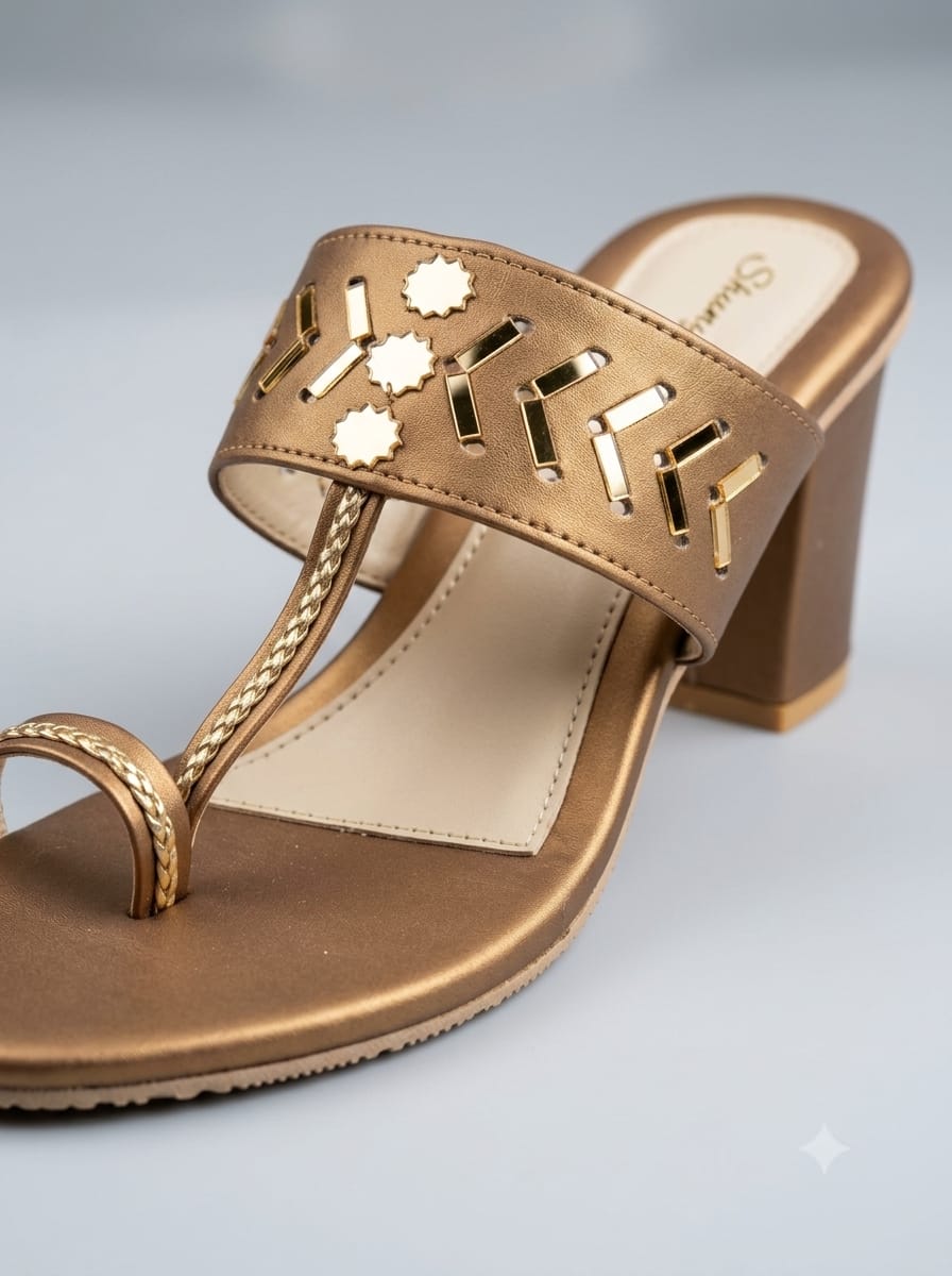 Copper Kolhapuri Triangle Heels