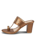 Copper Kolhapuri Triangle Heels