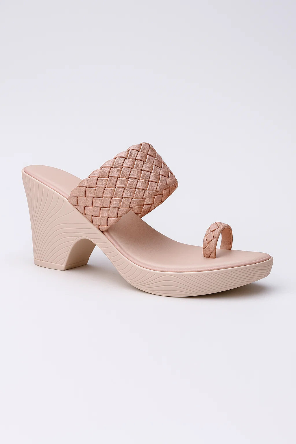 Shunya Women Comfortable R.Gold Ethnic toe ring Basket weave Open Round toe Wedge slip-on Sandal For Casual and Ethnic Wear.